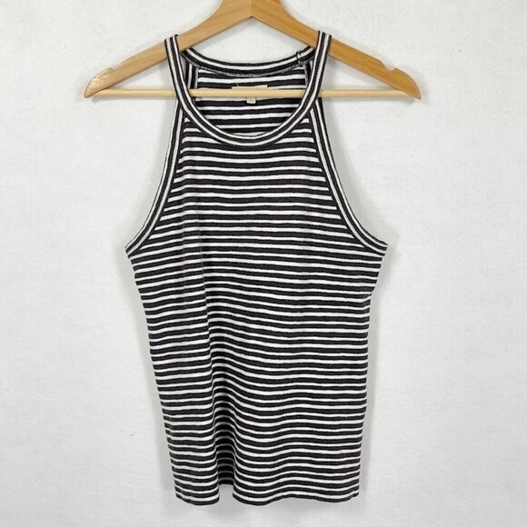 Madewell Halter Knit Tank Top Striped Stretchy Beach Summer Party School S - Picture 1 of 5
